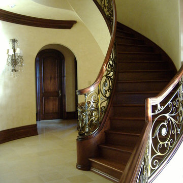 37_Captivating & Elegant Mahogany & Bronze Finish Staircase, Rockville, MD 20854