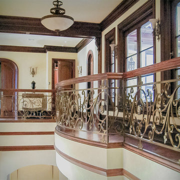 37_Captivating & Elegant Mahogany & Bronze Finish Staircase, Rockville, MD 20854