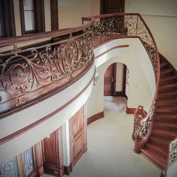 37_Captivating & Elegant Mahogany & Bronze Finish Staircase, Rockville, MD 20854