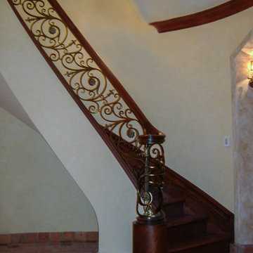 37_Captivating & Elegant Mahogany & Bronze Finish Staircase, Rockville, MD 20854