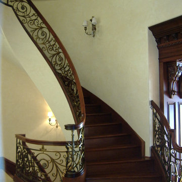 37_Captivating & Elegant Mahogany & Bronze Finish Staircase, Rockville, MD 20854