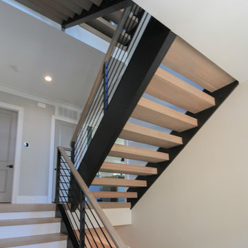 52_Minimalist & Floating Open-Riser White Oak Stairway, Arlington, VA 22207