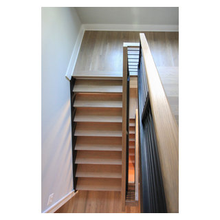 52_Minimalist & Floating Open-Riser White Oak Stairway, Arlington, VA ...