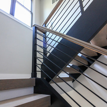 52_Minimalist & Floating Open-Riser White Oak Stairway, Arlington, VA 22207