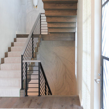 54_Dynamic and Open Wood and Metal Zig-Zag Staircase, Alexandria VA 22302