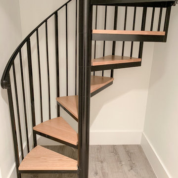 62_Natural Wood Treads & Jet-Black Metal Custom Spiral Stairway, Bethesda MD 208