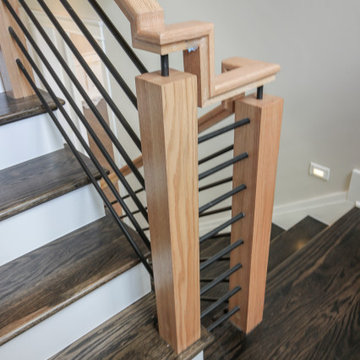 69_Stunning Natural Handrails & Newels + Horizontal Metal Rods, Bethesda MD 2081