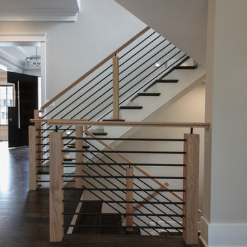 69_Stunning Natural Handrails & Newels + Horizontal Metal Rods, Bethesda MD 2081