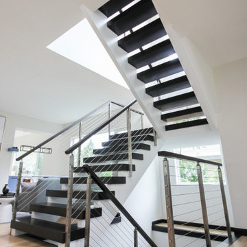 70_Contemporary Stairs With No Risers & Horizontal Railing, Vienna VA 22180