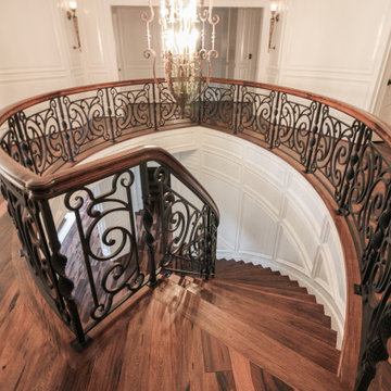 74_Exquisite Circular Stair with Metal Railing Panels, Highland MD 20777