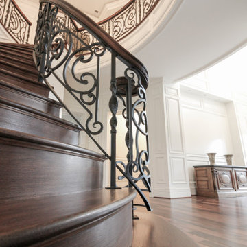 74_Exquisite Circular Stair with Metal Railing Panels, Highland MD 20777