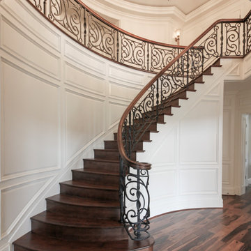 74_Exquisite Circular Stair with Metal Railing Panels, Highland MD 20777