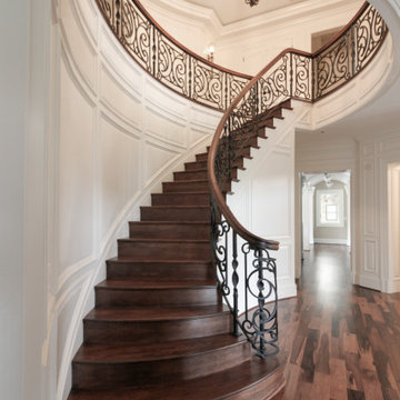 74_Exquisite Circular Stair with Metal Railing Panels, Highland MD 20777