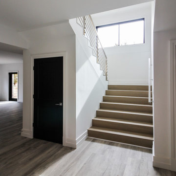 75_Modern Stairway: White Oak & Stainless Steel Balustrade, McLean VA 22101