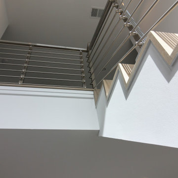 75_Modern Stairway: White Oak & Stainless Steel Balustrade, McLean VA 22101