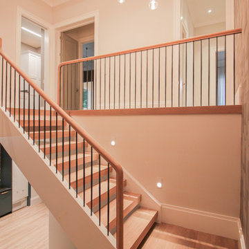 81_Modern Oak Steps with Raised Area for Seating, Great Falls VA 22066