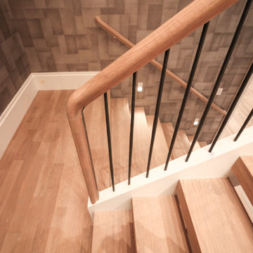 81_Modern Oak Steps with Raised Area for Seating, Great Falls VA 22066