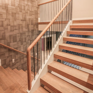 81_Modern Oak Steps with Raised Area for Seating, Great Falls VA 22066