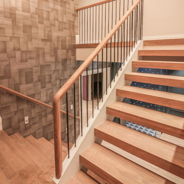 81_Modern Oak Steps with Raised Area for Seating, Great Falls VA 22066