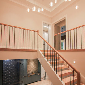 81_Modern Oak Steps with Raised Area for Seating, Great Falls VA 22066