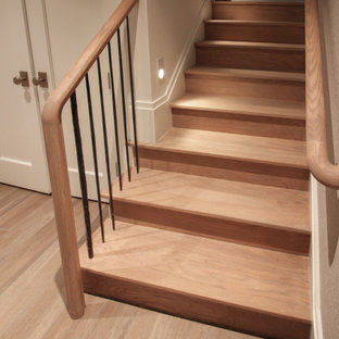 81_Modern Oak Steps with Raised Area for Seating, Great Falls VA 22066