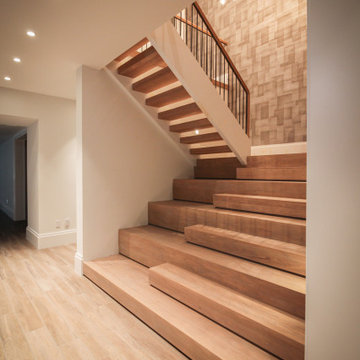 81_Modern Oak Steps with Raised Area for Seating, Great Falls VA 22066