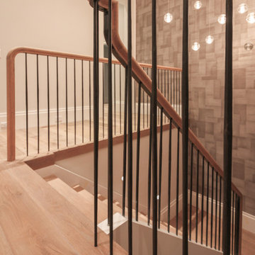 81_Modern Oak Steps with Raised Area for Seating, Great Falls VA 22066