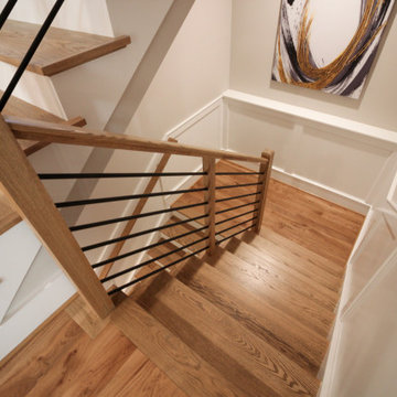 83_Blonde Wood Stairway with Sleek Horizontal-Metal Balustrade, Springfield VA 2