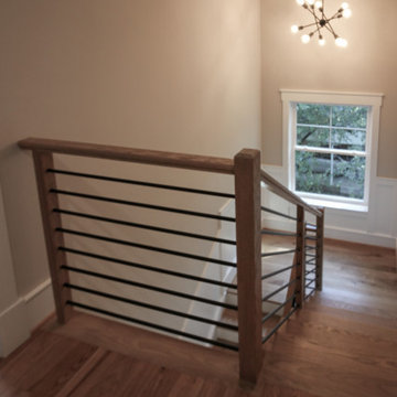 83_Blonde Wood Stairway with Sleek Horizontal-Metal Balustrade, Springfield VA 2