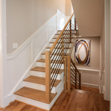83_Blonde Wood Stairway with Sleek Horizontal-Metal Balustrade, Springfield VA 2