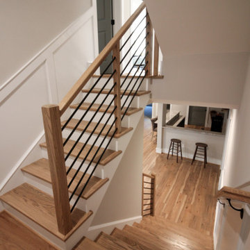 83_Blonde Wood Stairway with Sleek Horizontal-Metal Balustrade, Springfield VA 2