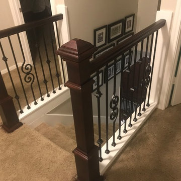 (AFTER) New stair handrails, balusters & newel posts