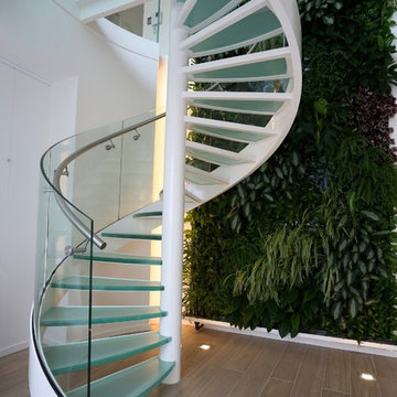 Amsterdam Apartment - Glass spiral staircase