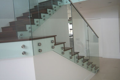 Example of a trendy staircase design in Atlanta