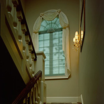 Arch Window with Shade and drapes
