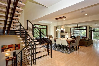 Inspiration for a modern staircase remodel in Austin