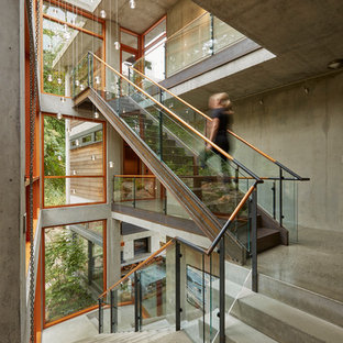 Staircase - contemporary staircase idea in Seattle