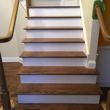Before & After: Custom Stained Oak Stair Treads