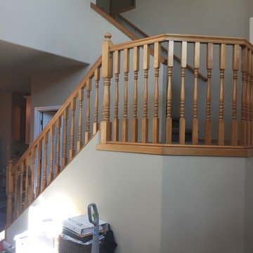 "BEFORE" Photo of the existing 90's Stair System