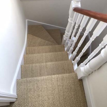 Beige Carpet Installation to Stairs