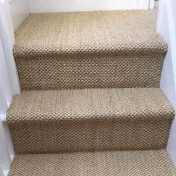Beige Carpet Installation to Stairs