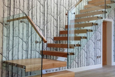 Bespoke stairs with glass