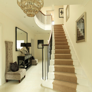 Bespoke Traditional Cut String Staircase Metal Spindles