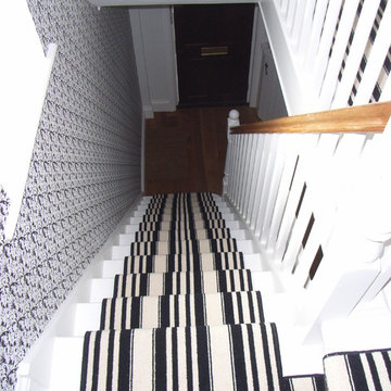 black and white stair carpet runner