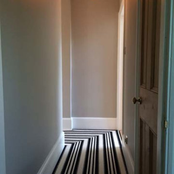 Black & White Stripe Carpet to Stairs and Landings
