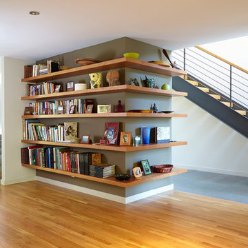 Bookcase, Stairs & Living Beyond