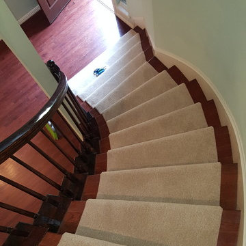 Bound stair runner. Curved steps