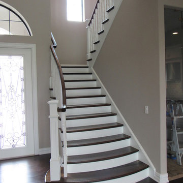 Box Newel Theme Railing with Radius Flare. Amidon Res