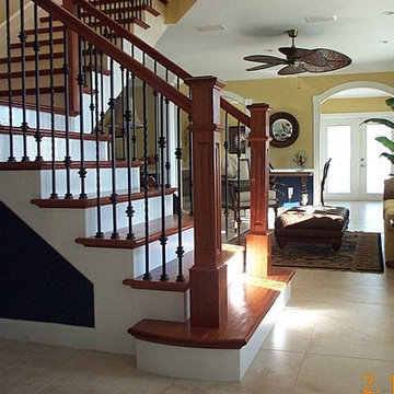 Box Newel Theme Stair Project. Dinger Residence. Rockledge Fl