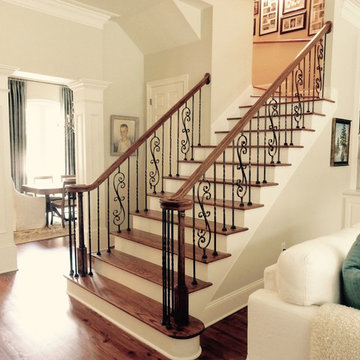 Brushed Bronze Wrought Iron Baluster Staircase
